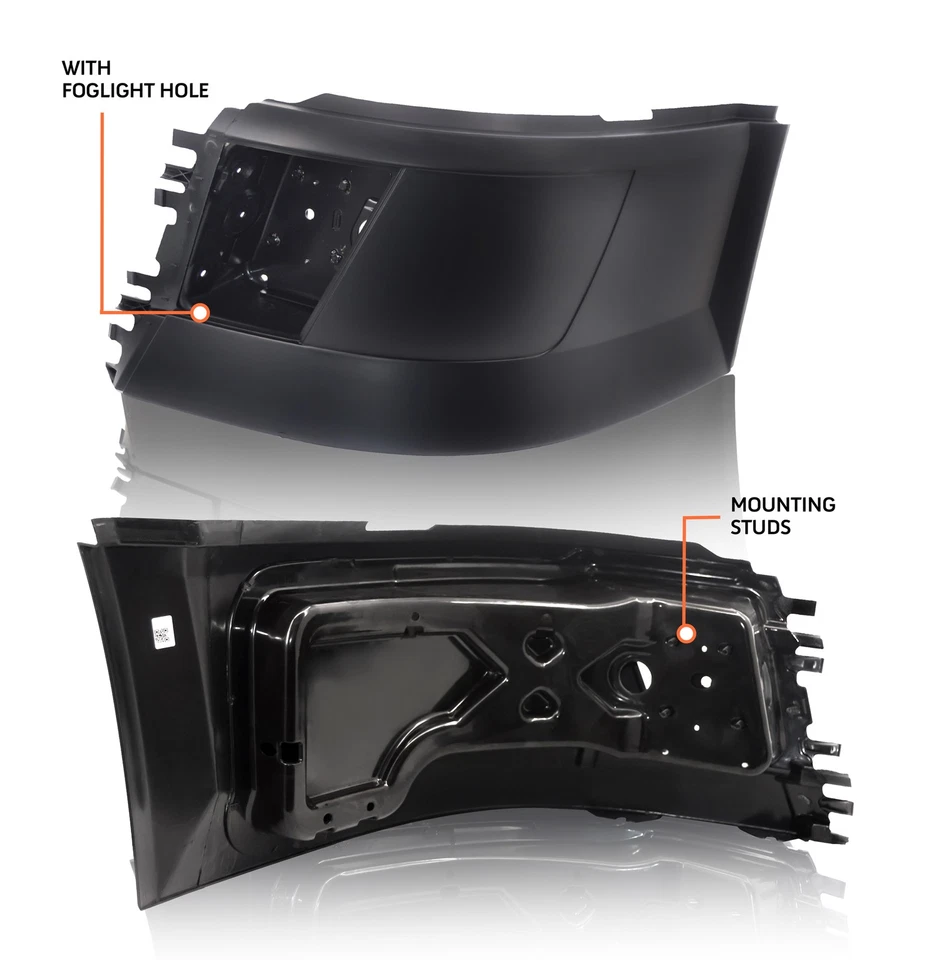 Bumper Set Pair Left Right Center with Fog Light Hole for Volvo VNL 2004 - 2015 Foto 4 de 4