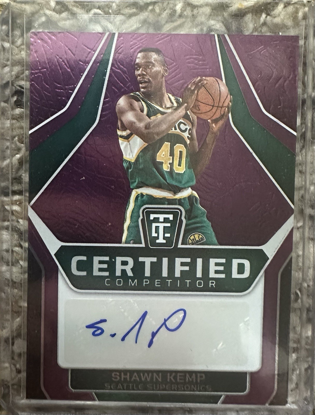 2024-25 Totally Certified Shawn Kemp Purple Auto #40/49 Jersey Number Sonics