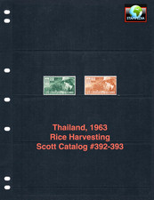$3.50 Scott Value - 1963 THAILAND Rice Harvesting Thai Agriculture CV MNH NH UMM