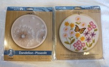 Leisure Arts Embroidery Kits Butterfly Scatter  Dandelion 6" Lot Of 2