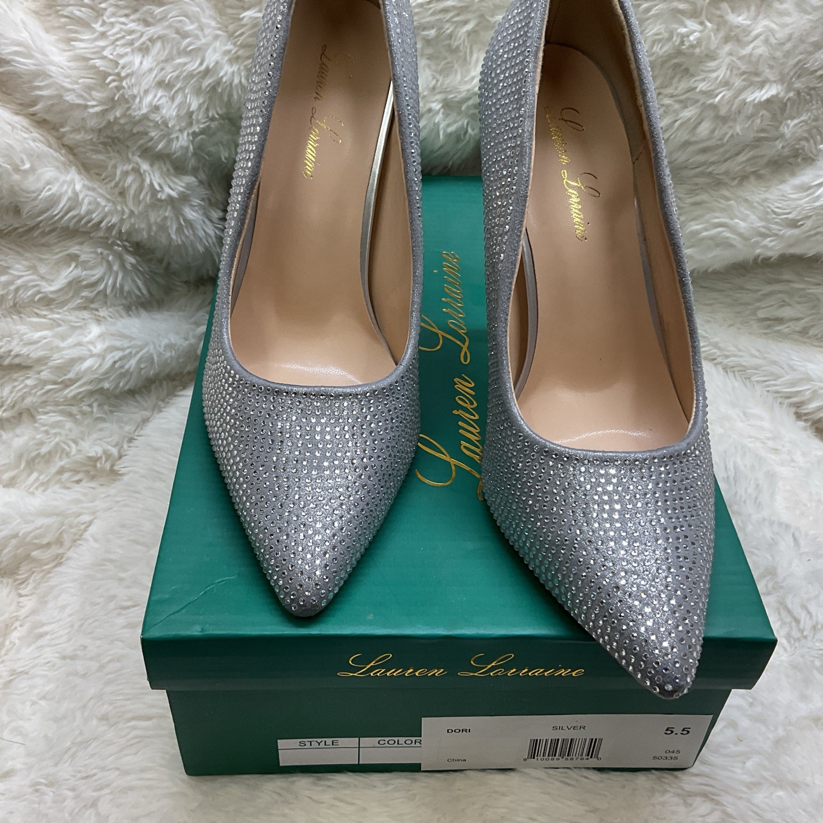 Lauren Lorraine Dori Women’s Rhinestones Pointed Toe Stiletto formal Pump 5.5 US