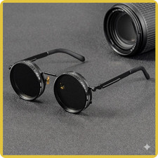 Polarized Round Sunglasses ND9 Adjustable Dimming Men Women Retro Punk