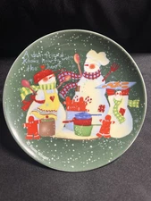 Susan Winget 3 SNOWMAN  "A dear friend knows how.." Gingerbread Cookie Plate 8" 