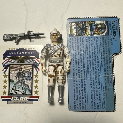 1987 Gi Joe Battle Force 2000 3.75" Avalanche v1 Figure Complete w/ Filecard