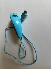 Wii - Nunchuck Only Teal Blue OEM Nintendo Wii U Tested Rare EUC