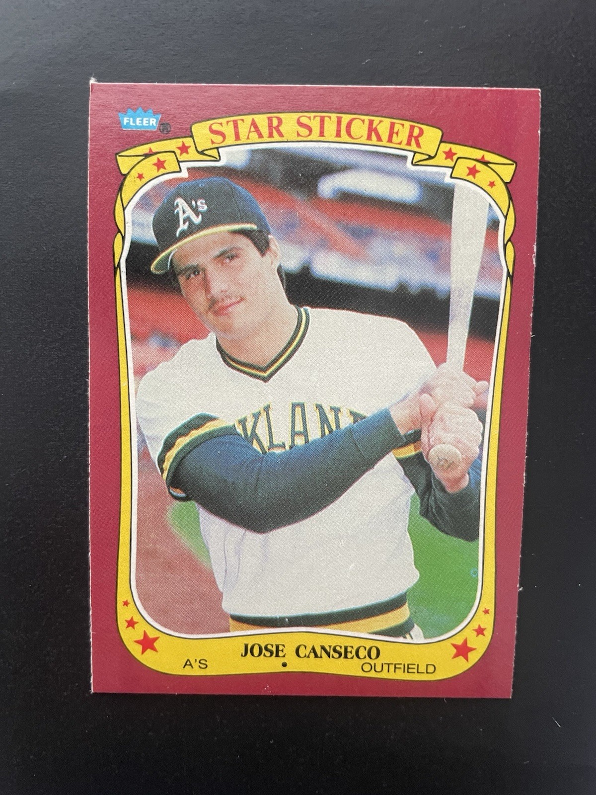 1986 Fleer Star Stickers #19 Jose Canseco