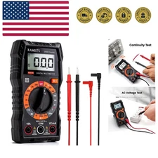 Digital Multimeter with Case, DC AC Voltmeter, Ohm Volt Amp  Meter and Contin...
