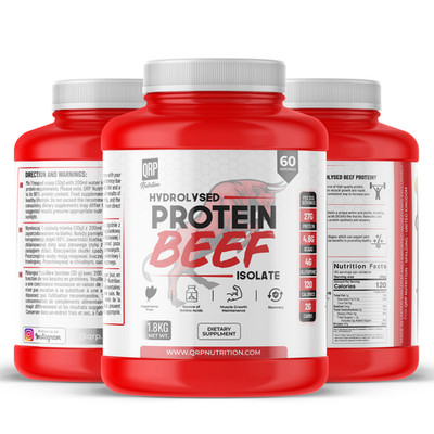 QRP Nutrition Hydrolysed BEEF PROTEIN Isolate 1800g (Chocolate)