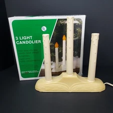 Vintage Christmas 3 Lite Candolier Electric Light Candelabra Dripping Noma F