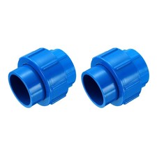 2 Pcs 1.2" Union PVC Coupling Pipe Fitting Adapter, Blue