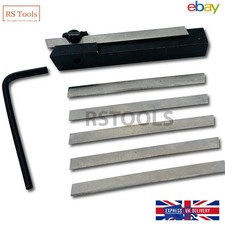 Mini Parting Tool Cut Off Holder 8mm With 6 Pcs HSS Blades For Mini Lathe UK