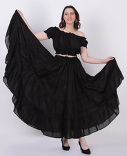 25 Yard Black Cotton Skirt for ATS Gypsy Belly Dance 40 Inch Length