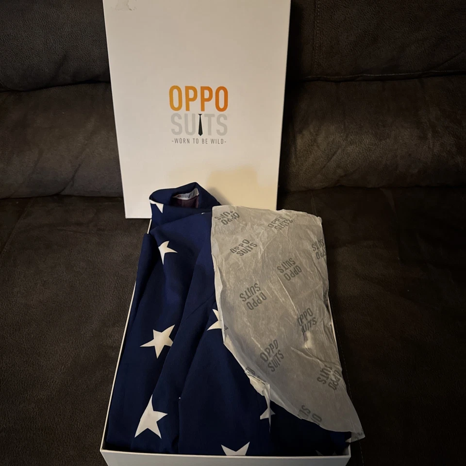 Prácticamente Nuevo - Traje de Estrellas y Rayas Americanas Opuestos Disfraz para Adulto Talla 44  Foto 4 de 4