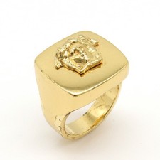 Versace Medusa Signet Ring Men Gold One Size
