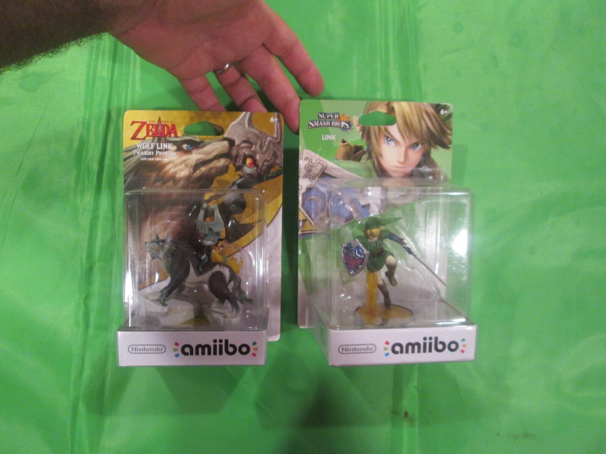 WOLF LINK TWILIGHT PRINCESS LINK SMASH BROS AMIIBO LOT Nintendo