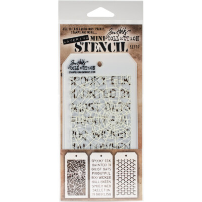 Tim Holtz Mini Layered Stencil Set 3/Pkg-Set #17 (Pack of 1)