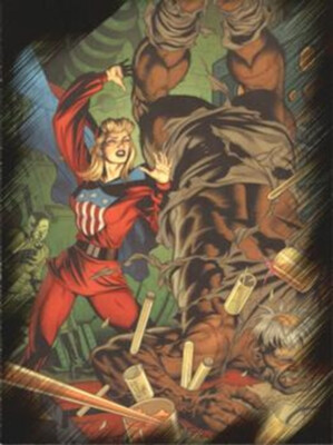 #24 Miss America vs Henchman, 2010 Rittenhouse Marvel Heroes & Villains NM+ Card