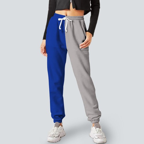 Women Sweatpants Colorblock High Waisted Workout Athletic Lounge Joggers Pants - Picture 18 of 22
