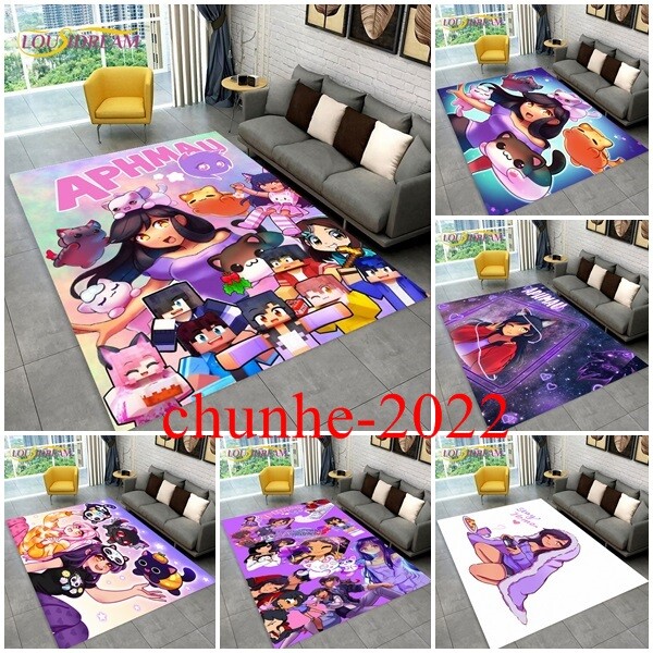 Youtuber Rugs Girls Aphmau Youtuber 3D Carpets Anti-Slip Floor Rugs Bedroom Mats ...