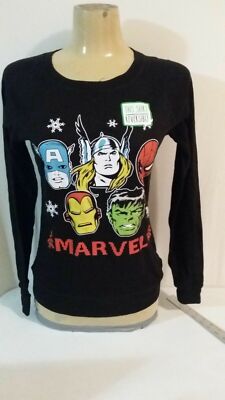 MARVEL COMICS AMAZING AVENGERS REVERSIBLE SWEATER JACKET JUNIOR'S SMALL TOP