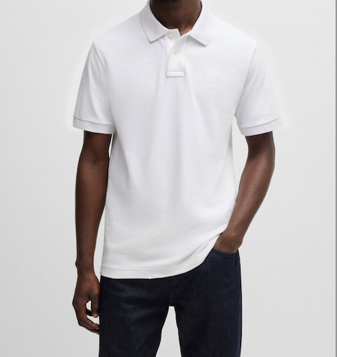 Hugo Boss Passenger Cotton Slim Fit Polo Shirt in White Size 2XL