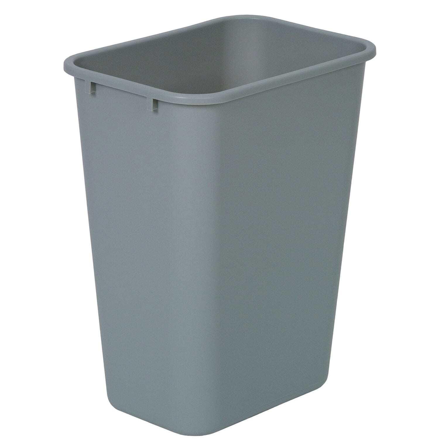 Continental 4114GY Gray Plastic Rectangular 41 Qt Wastebasket