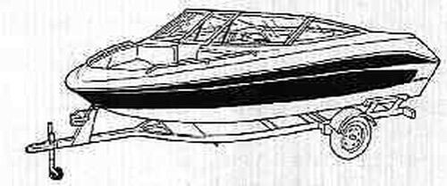 Sztywny brand 11055 V-Hull I/O Pokrowiec na łódź 21 stóp 10 ml Szary Bawełniany Len - Zdjęcie 1 z 2