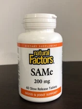 #Natural Factors, SAMe 200 mg, 60 Slow Release Tablets
