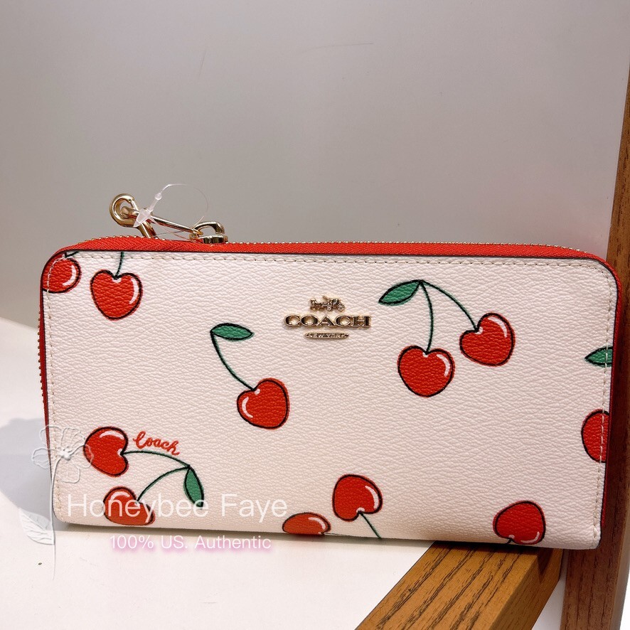 Introducir 76+ imagen coach cherry print wallet Abzlocal.mx
