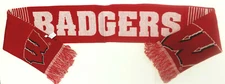 Wisconsin Scarf Sixty Four Inch Length Reversible with Split Logo