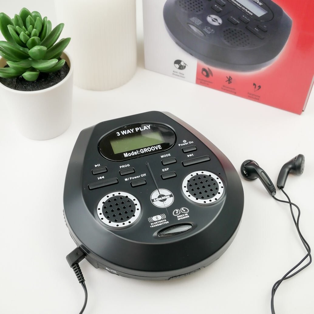 Steepletone Groove CD Discman, Stereo Built-In SPEAKERS Bluetooth Mains/Battery