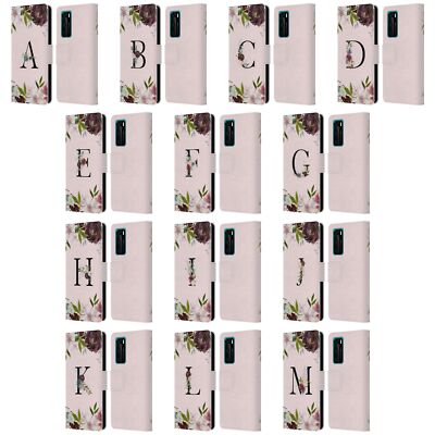 NATURE MAGICK FLORAL BLACK MONOGRAM 1 LEATHER BOOK CASE FOR HUAWEI PHONES 4