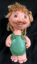 Handpainted Troll Gourd Doll, 6" Tall, NEW Made in USA One of a Kind