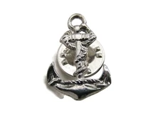 Anchor & Rope Pin Silver Tone