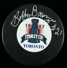 Autographed Hockey Puck - Bobby Baun Toronto Maple Leafs - PSA/DNA Authentic