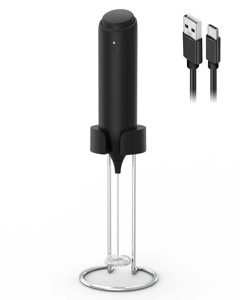 Milk Frother Handheld, Milk Frothers with USB Rechargeable Stand, Matcha Coff...