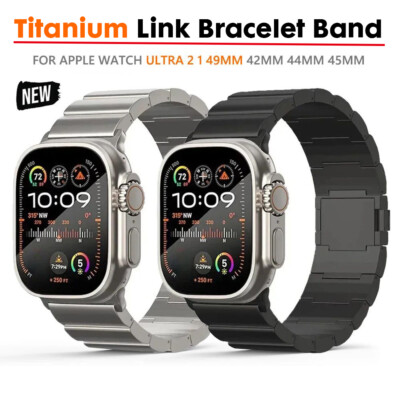 Herren Titan-Armband für Apple Watch-Ultra 3 2 49mm Series 11 10 9 8 7 6 45/46mm