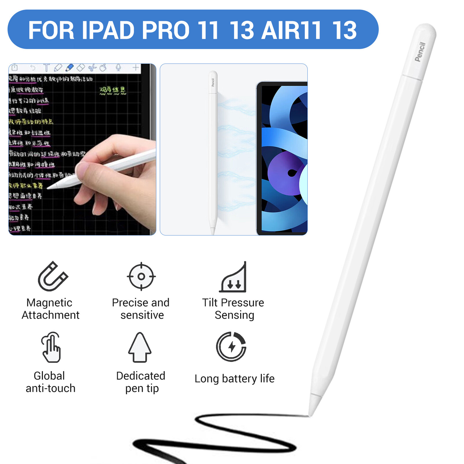 Drawing Touch Screen Active Pencil Stylus Pen For iPad Pro/Air/Mini 2018-2024NEW