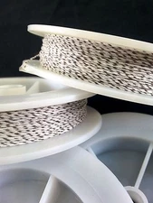 (1) White w/ Walnut Spec Genuine Irish Linen Single Pool Billiard Cue Wrap Spool