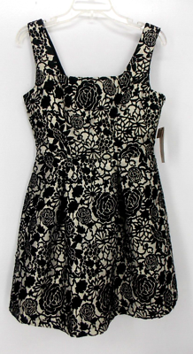 NWT Francesca's Dress Size S Black & Gold Metallic Floral Above The Knee |  eBay