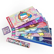 Sticki Rolls Jumbo Stickies – 6-Pack Capsule | 72 Giant Re-Stickable Foil