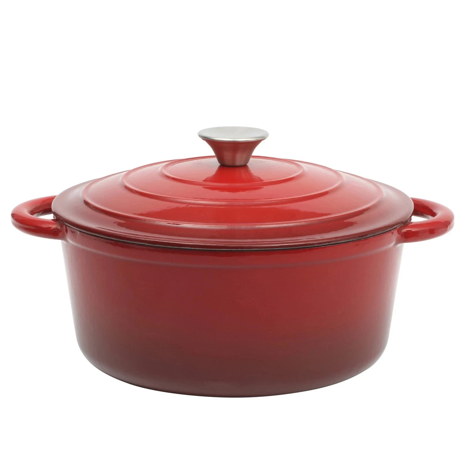 Gibson Home Addlestone 2.65 Quart Enameled Cast Iron Dutch Oven with Lid in Red
