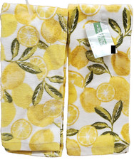 Set of 2 Same Cotton Kitchen Terry Towels 15"x25" CITRUS FRUITS, LEMONS, HL