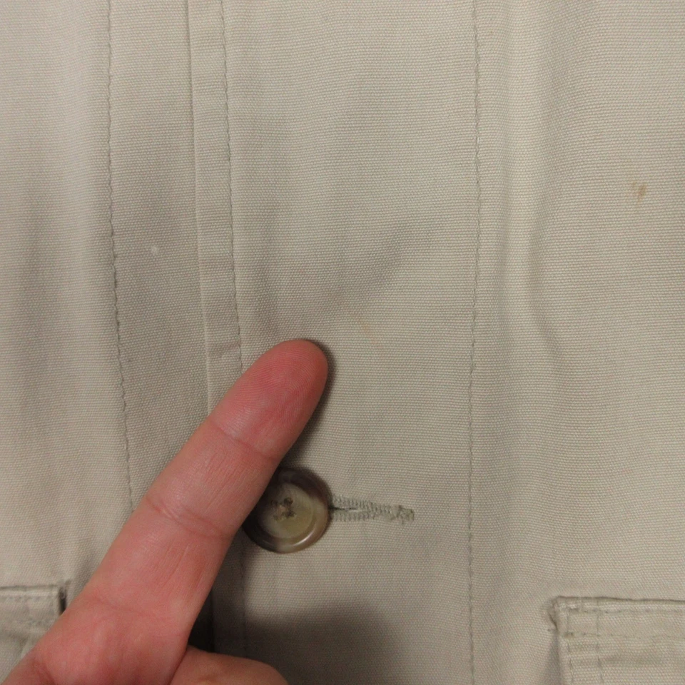 Vintage Chore Coat Mens Large Beige Club Room Jacket Flannel Lined Corduroy FAIR - Image 4 of 4