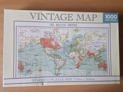 VINTAGE KARTE DAS BRITISCHE EMPIRE GROSSARTIGES 1000-TEILIGES PUZZLE KOMPLETT