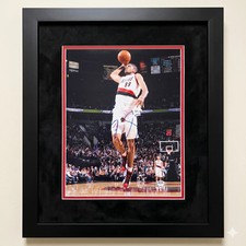 Nicolas Batum Portland Trail Blazers Signed 11x14 Custom Framed Photo PSA