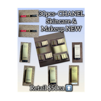 NEW CHANEL 30pcs Skincare & Makeup Lot Sublimage Crème & lipstick/lipgloss duo