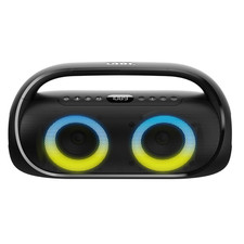 Onn. 100097809 Bluetooth Portable FM Boombox with Multicolour LED Lighting