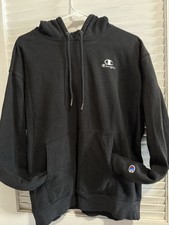 Women s Black Champion Pull Over Hoodie Size M Can Fit L