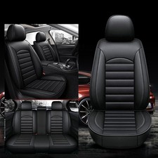 5-Seats Car Seat Covers Full Set Luxury PU Leather Front Rear Cushion Universal